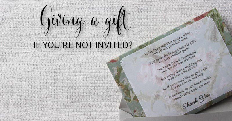 wedding gift etiquette wasn't invited