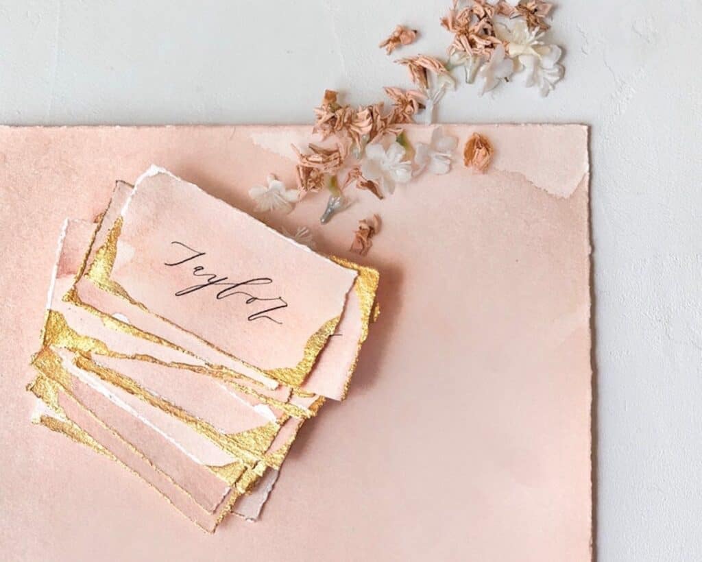 light pink place cards