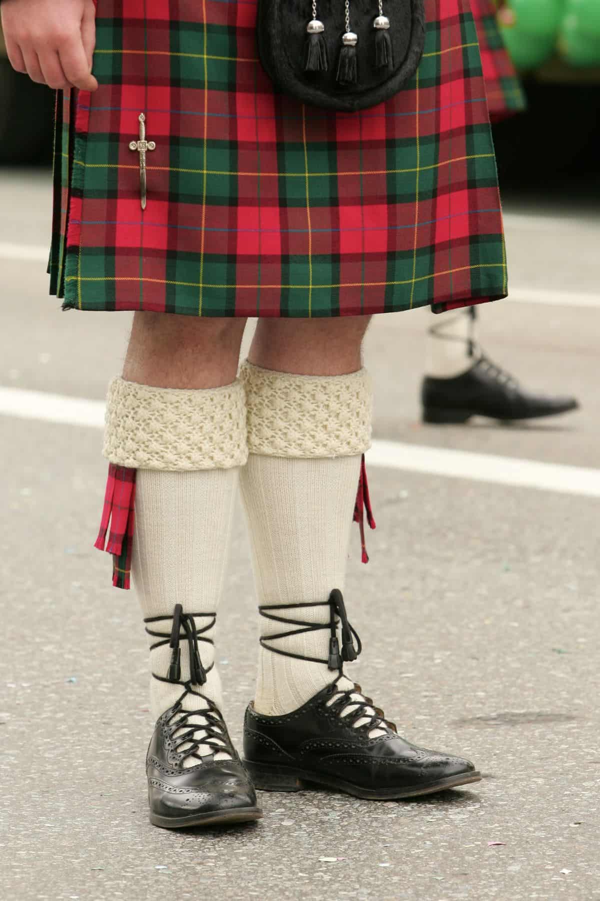 bottom half of the kilt.