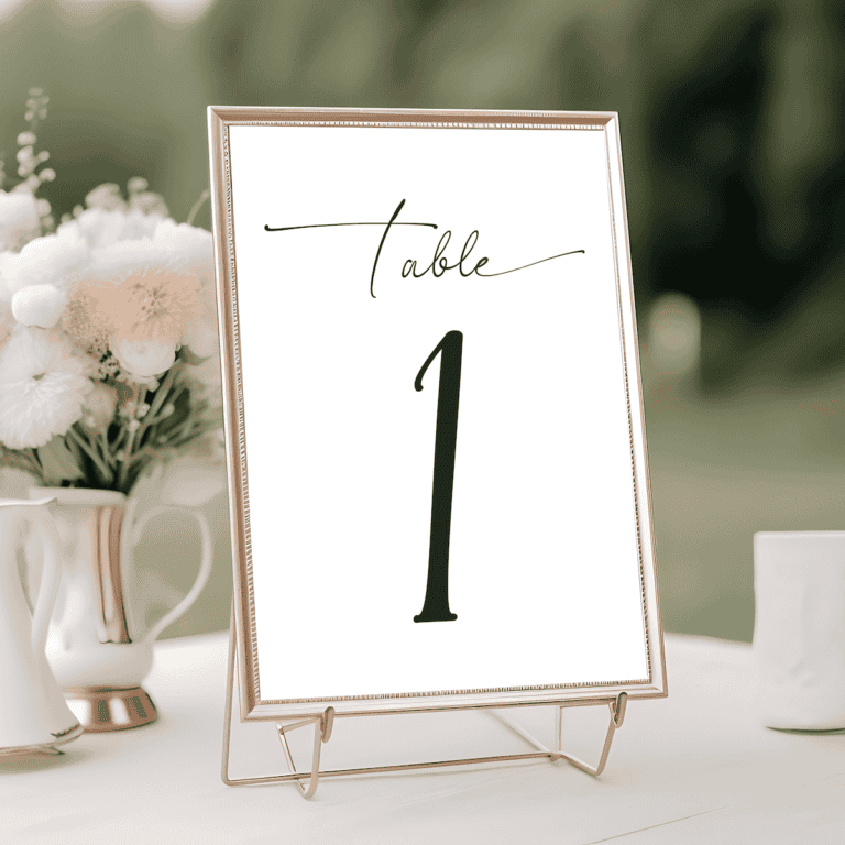 Free Printable Wedding Table Numbers